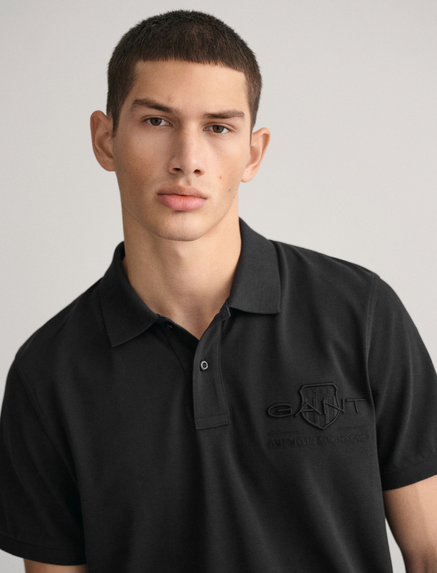 GANT Erkek Siyah Regular Fit Logolu Polo GANT Erkek Siyah Regular Fit Logolu Polo