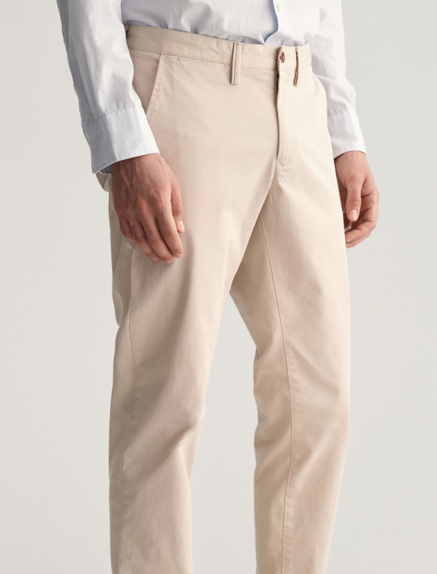 GANT Erkek Krem Slim Fit Chino Pantolon GANT Erkek Krem Slim Fit Chino Pantolon