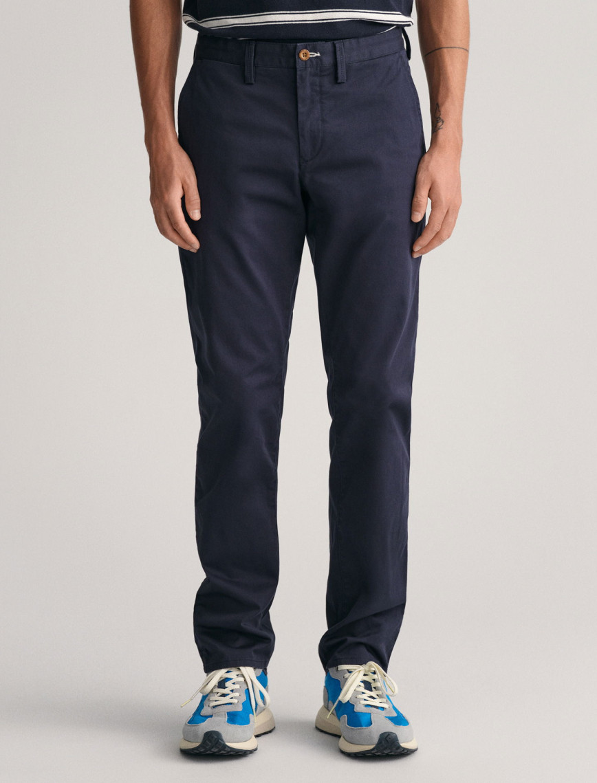 GANT Erkek Lacivert Slim Fit Chino Pantolon GANT Erkek Lacivert Slim Fit Chino Pantolon