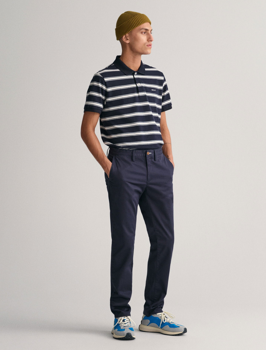 GANT Erkek Lacivert Slim Fit Chino Pantolon GANT Erkek Lacivert Slim Fit Chino Pantolon