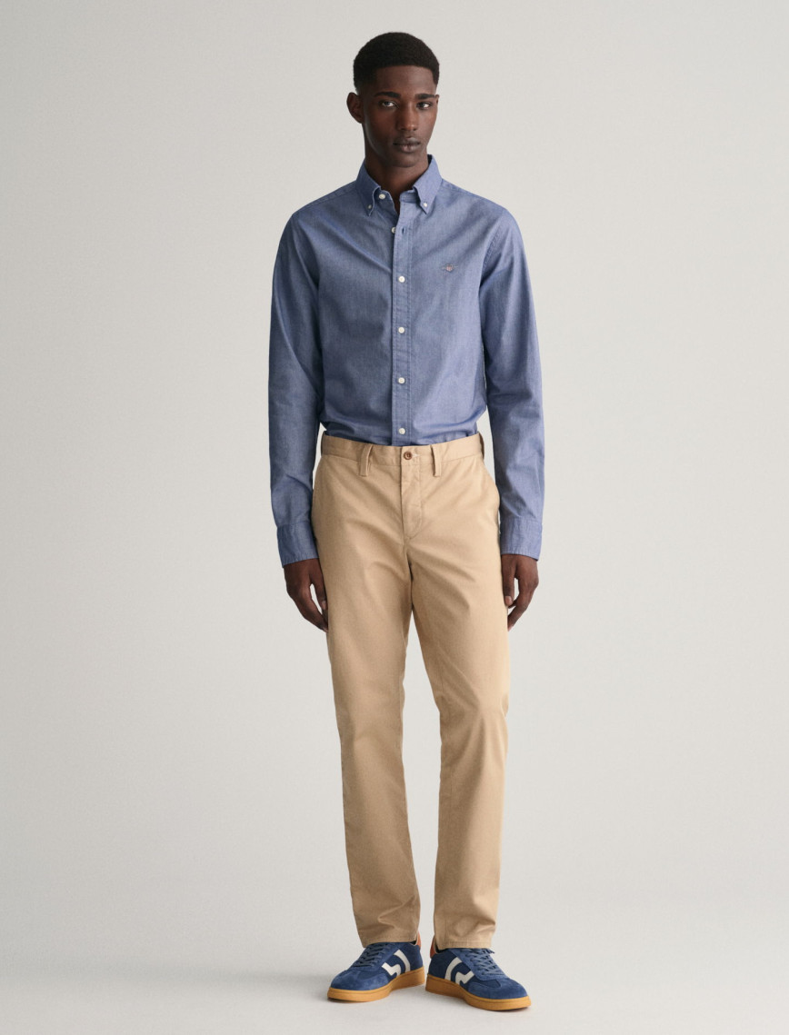 GANT Erkek Kahverengi Slim Fit Chino Pantolon GANT Erkek Kahverengi Slim Fit Chino Pantolon