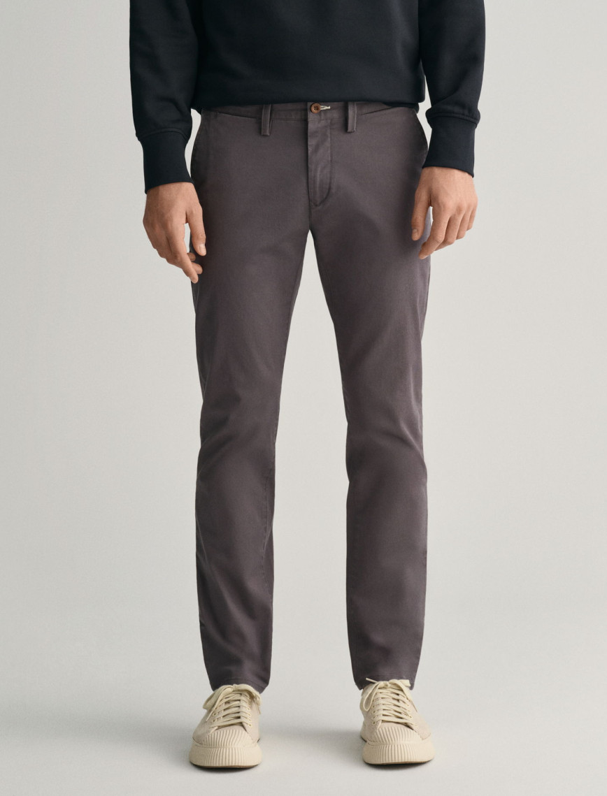GANT Erkek Gri Slim Fit Chino Pantolon GANT Erkek Gri Slim Fit Chino Pantolon