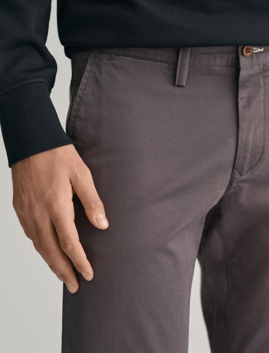 GANT Erkek Gri Slim Fit Chino Pantolon GANT Erkek Gri Slim Fit Chino Pantolon