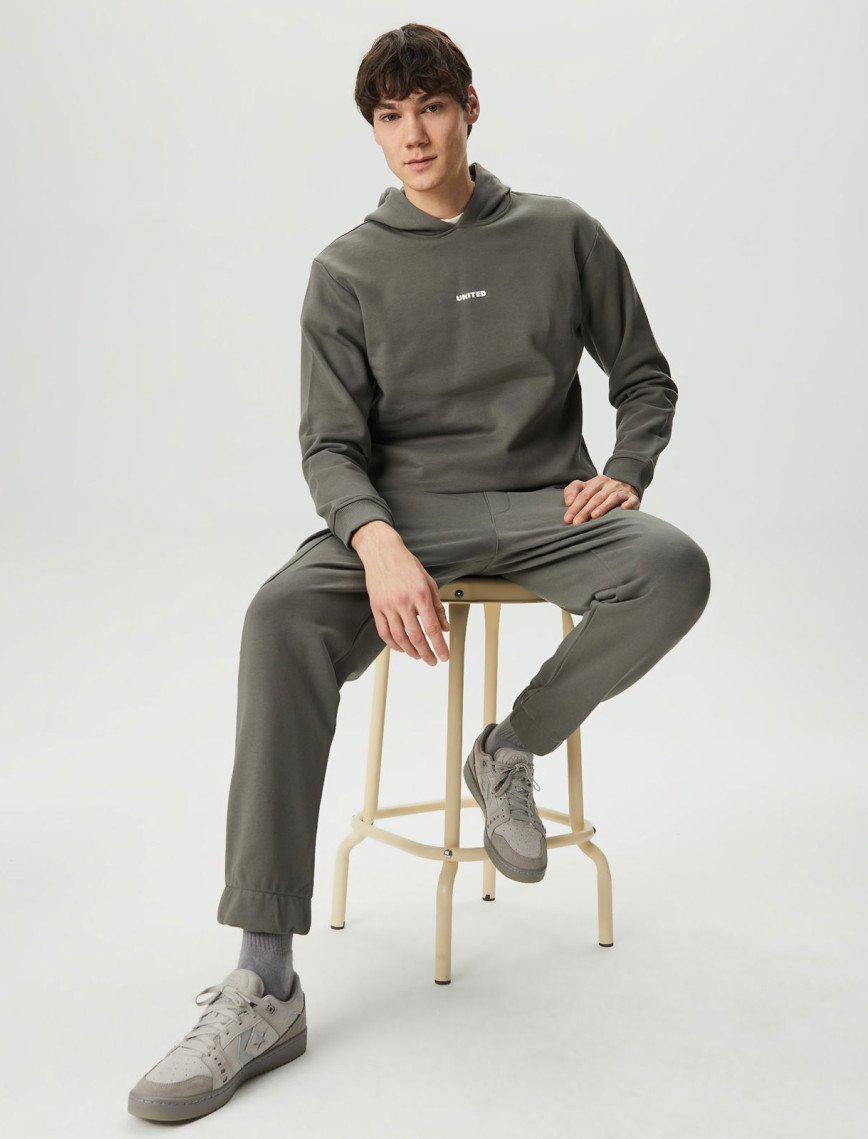 UNITED4 Classic Erkek Gri Hoodie UNITED4 Classic Erkek Gri Hoodie