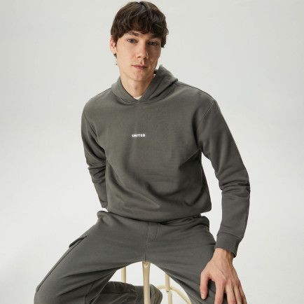 UNITED4 Classic Erkek Gri Hoodie UNITED4 Classic Erkek Gri Hoodie