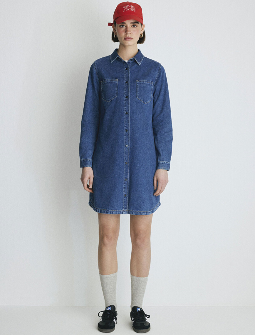 Mavi Liz Casual Koyu Mavi Jean Elbise 130656-86430 Mavi Liz Casual Koyu Mavi Jean Elbise 130656-86430