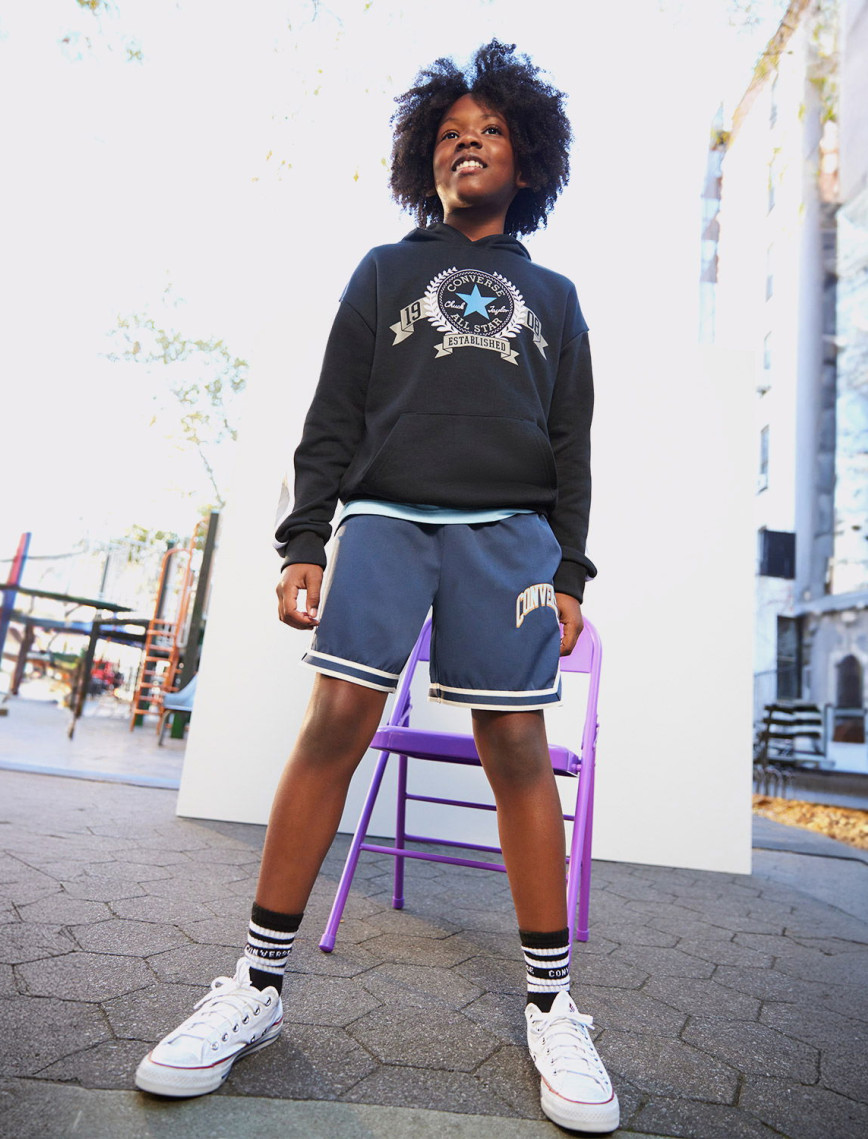 Converse Rec Club Ft Sleeve Stripe Çocuk Kahverengi Hoodie Converse Rec Club Ft Sleeve Stripe Çocuk Kahverengi Hoodie