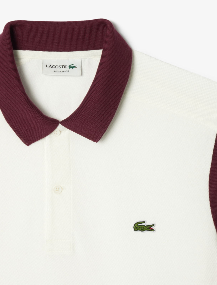 Lacoste Erkek Regular Fit Renk Bloklu Beyaz Polo Lacoste Erkek Regular Fit Renk Bloklu Beyaz Polo