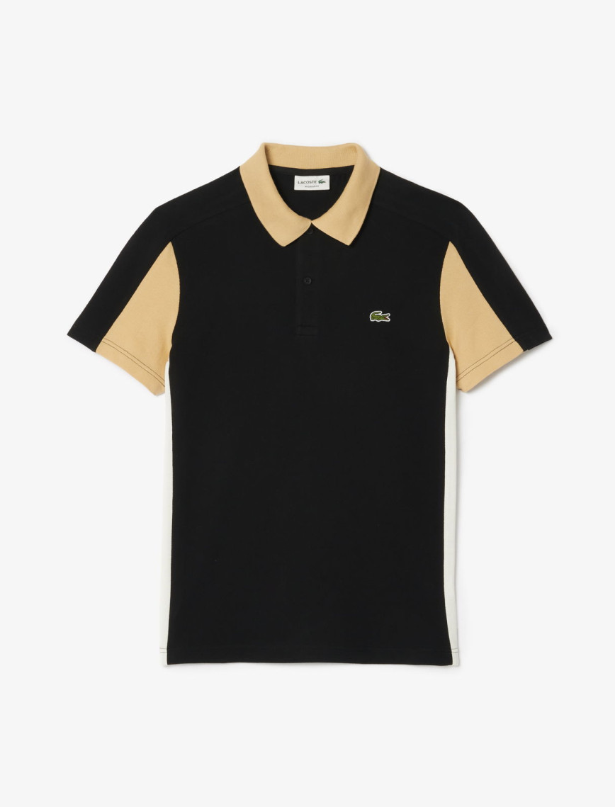 Lacoste Erkek Regular Fit Renk Bloklu Siyah Polo Lacoste Erkek Regular Fit Renk Bloklu Siyah Polo