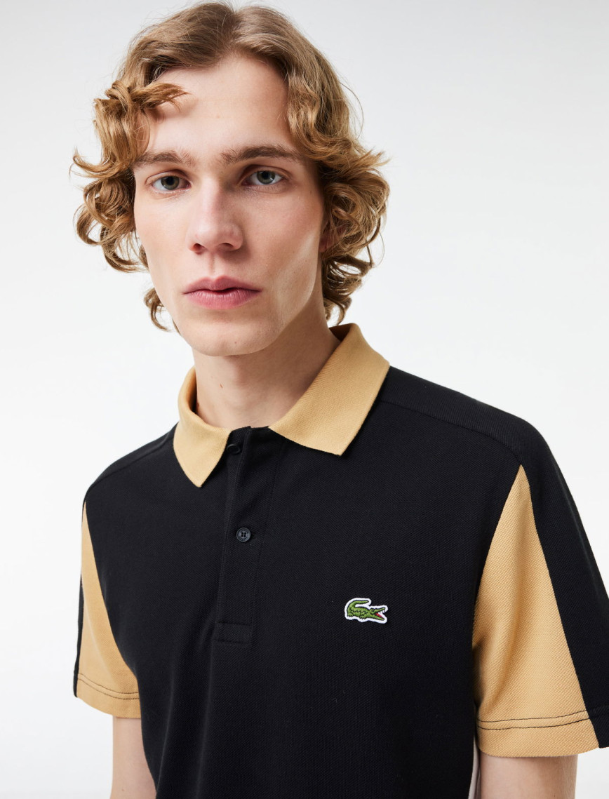 Lacoste Erkek Regular Fit Renk Bloklu Siyah Polo Lacoste Erkek Regular Fit Renk Bloklu Siyah Polo