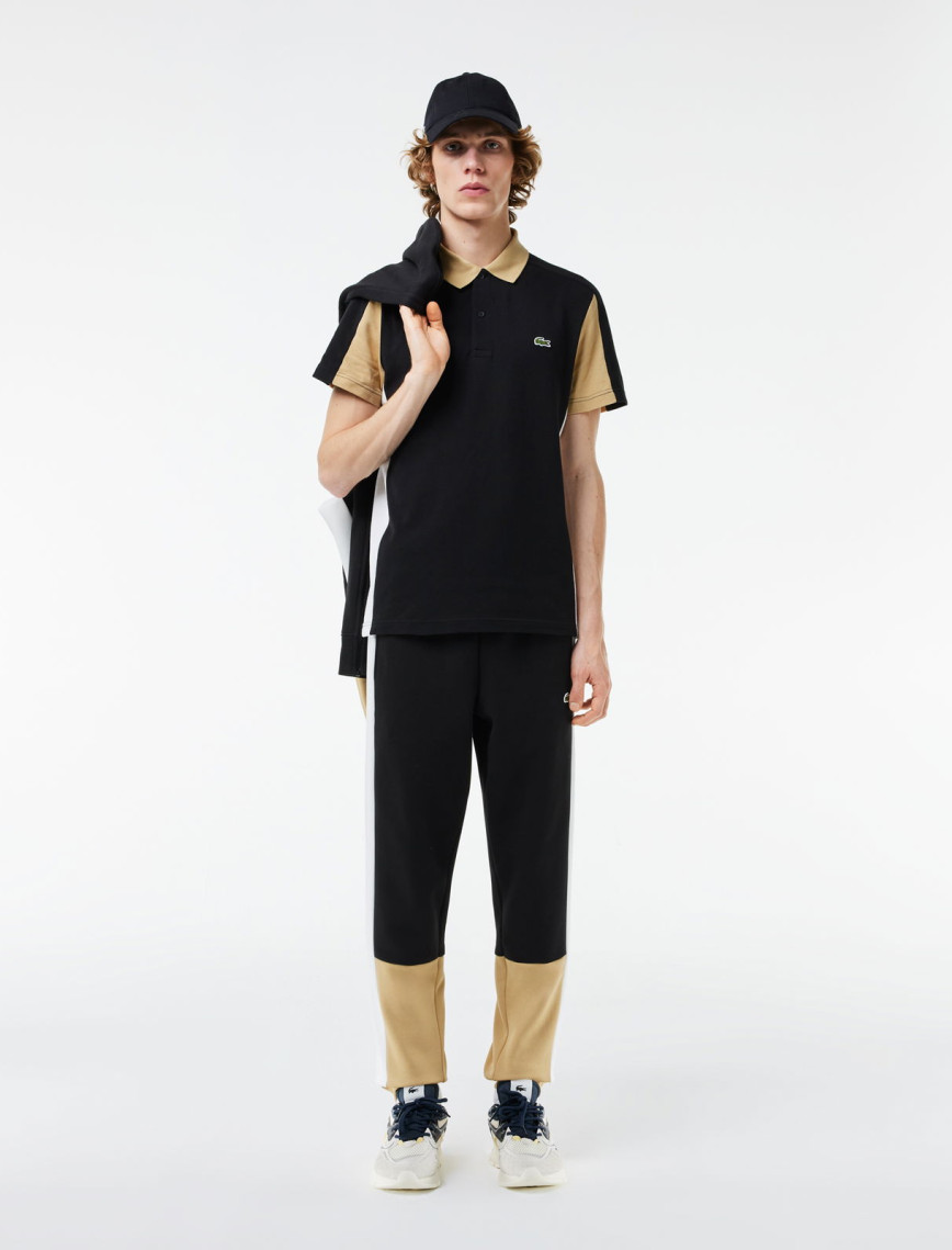 Lacoste Erkek Regular Fit Renk Bloklu Siyah Polo Lacoste Erkek Regular Fit Renk Bloklu Siyah Polo