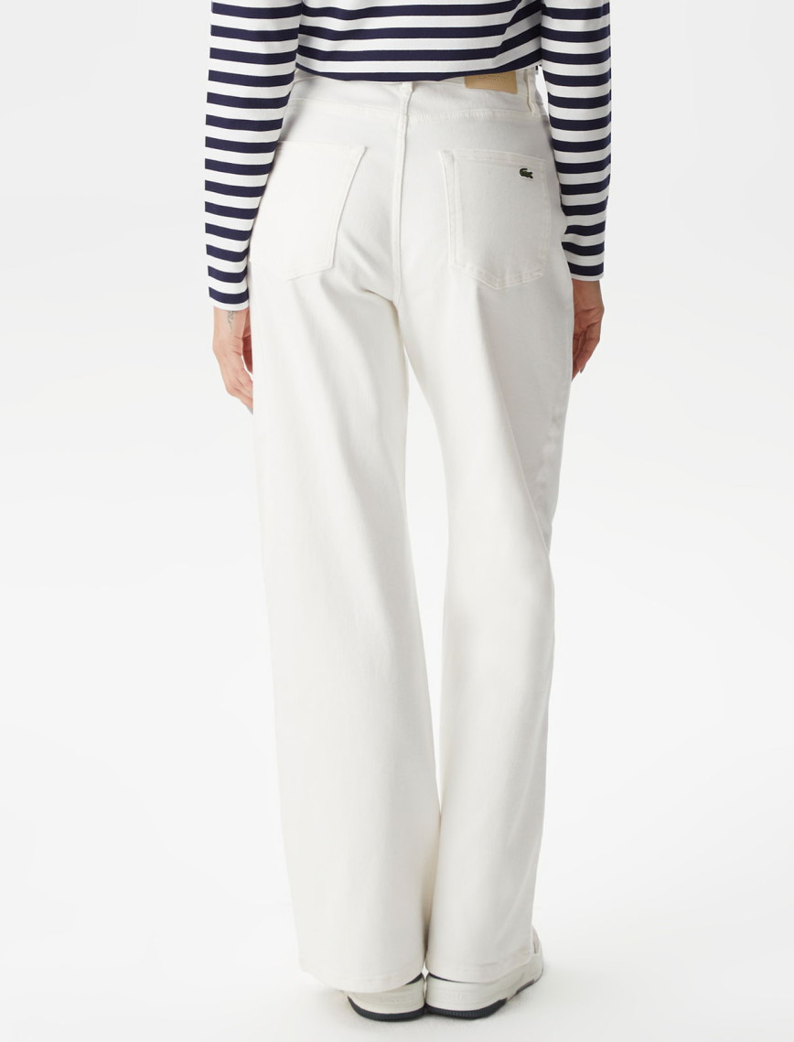 Lacoste Kadın Loose Fit Beyaz Jean Pantolon Lacoste Kadın Loose Fit Beyaz Jean Pantolon