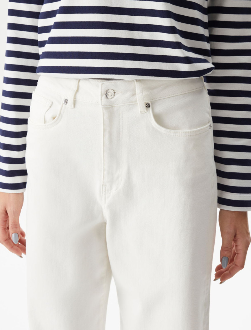 Lacoste Kadın Loose Fit Beyaz Jean Pantolon Lacoste Kadın Loose Fit Beyaz Jean Pantolon