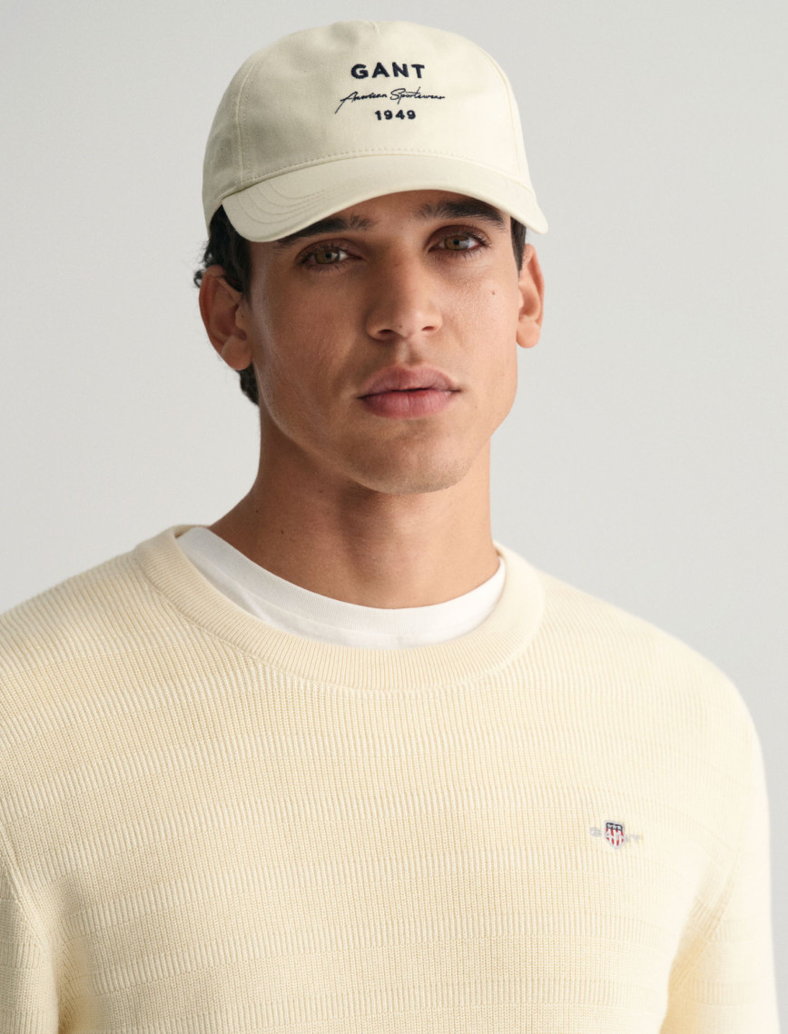 GANT Erkek Krem Regular Fit Bisiklet Yaka Kazak GANT Erkek Krem Regular Fit Bisiklet Yaka Kazak