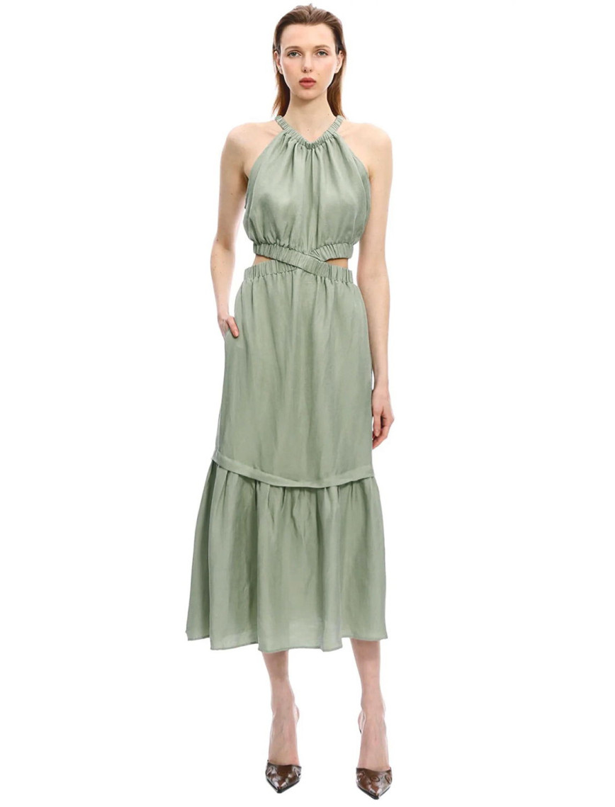 Marais Studio Fiona Aqua Vegan Keten Elbise Marais Studio Fiona Aqua Vegan Keten Elbise