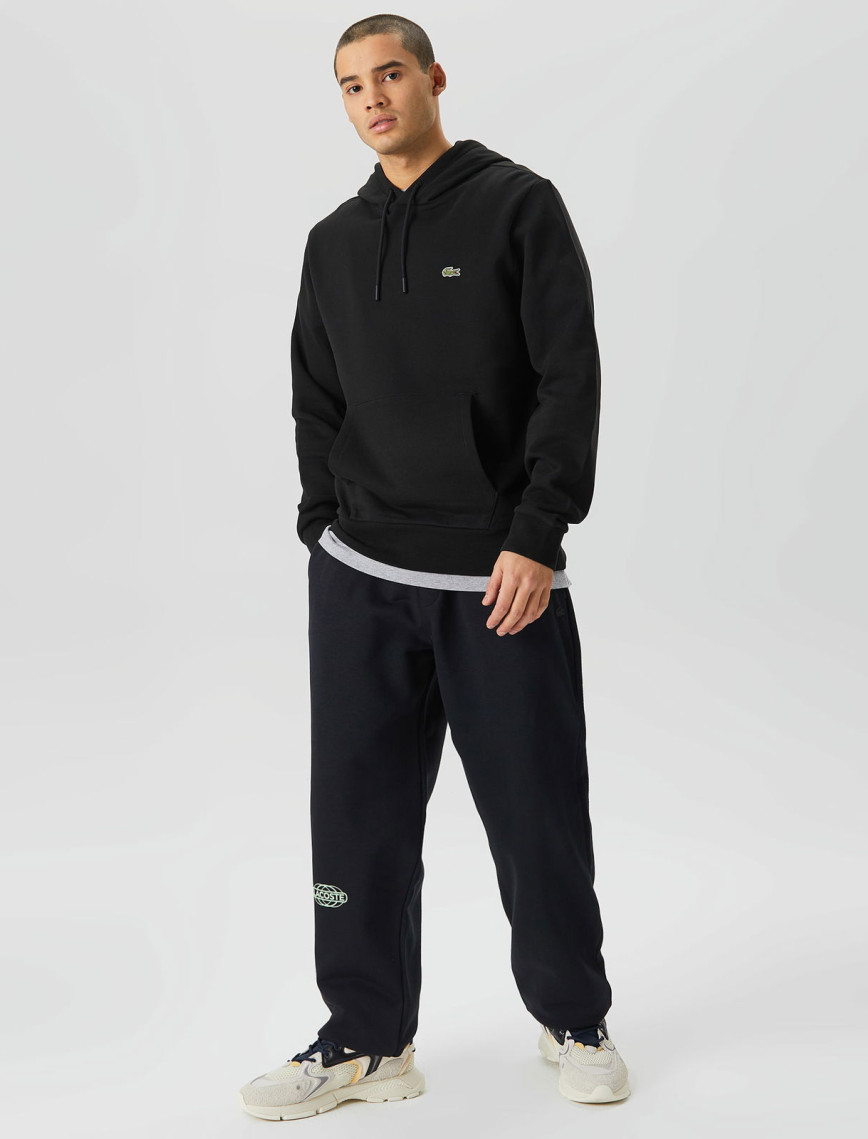 Lacoste Classic Fit Kapüşonlu Erkek Siyah Sweatshirt Lacoste Classic Fit Kapüşonlu Erkek Siyah Sweatshirt