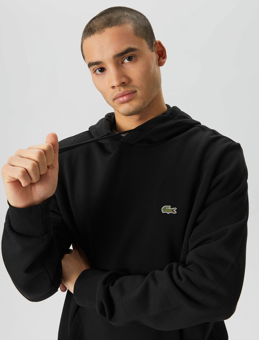 Lacoste Classic Fit Kapüşonlu Erkek Siyah Sweatshirt Lacoste Classic Fit Kapüşonlu Erkek Siyah Sweatshirt