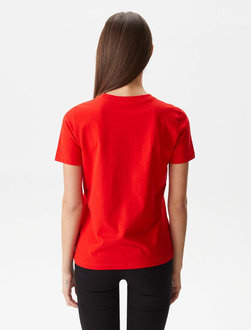 Tommy Hilfiger Reg Kadın Kırmızı T-Shirt Tommy Hilfiger Reg Kadın Kırmızı T-Shirt