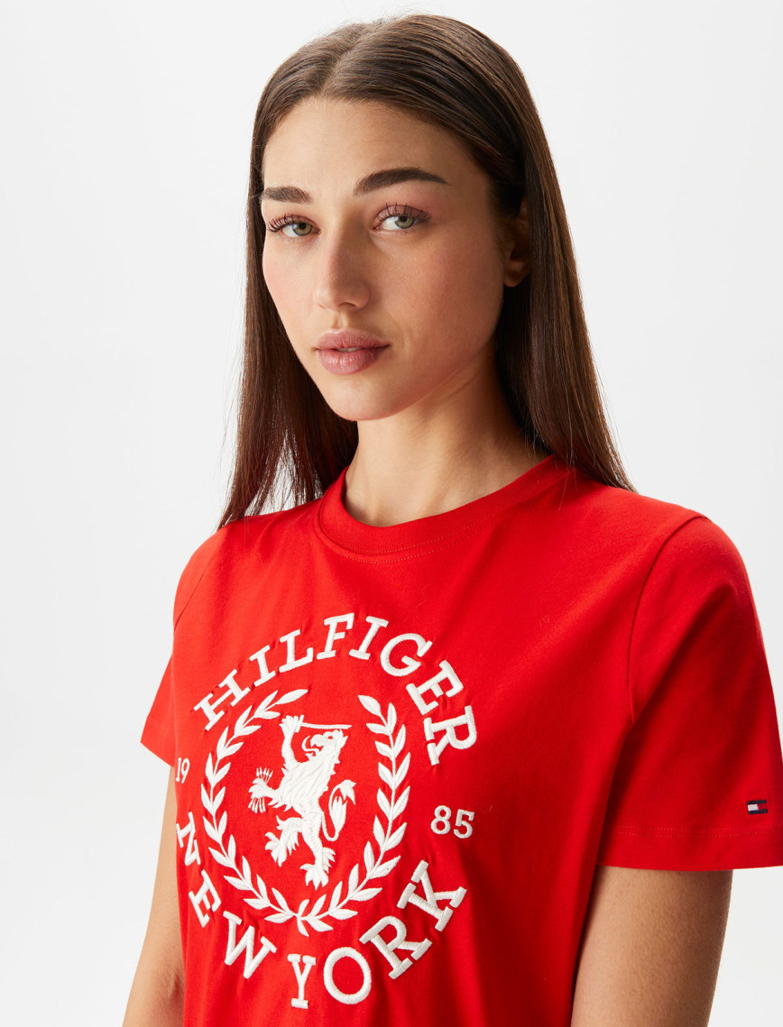 Tommy Hilfiger Reg Kadın Kırmızı T-Shirt Tommy Hilfiger Reg Kadın Kırmızı T-Shirt