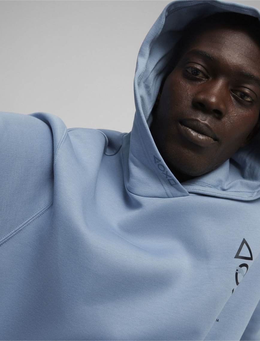 Puma X Playstation Erkek Mavi Hoodie