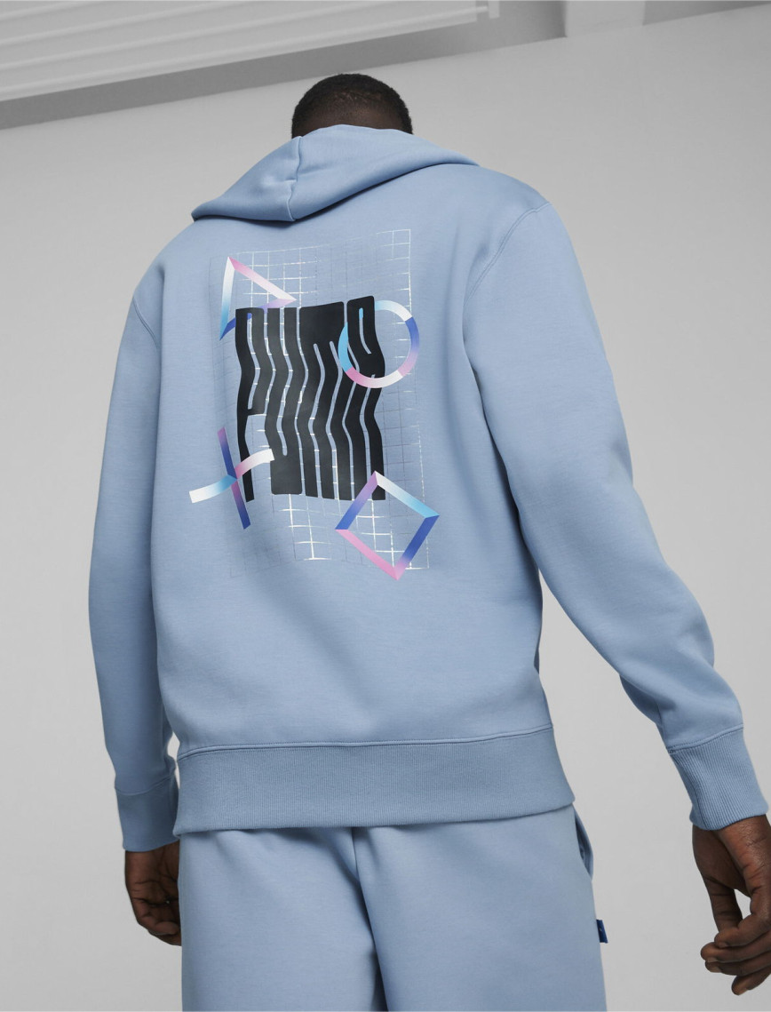 Puma X Playstation Erkek Mavi Hoodie