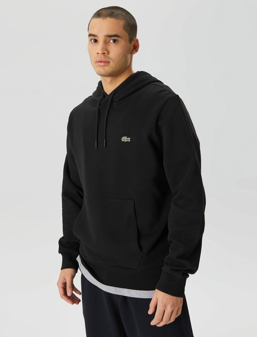 Lacoste Classic Fit Kapüşonlu Erkek Siyah Sweatshirt Lacoste Classic Fit Kapüşonlu Erkek Siyah Sweatshirt