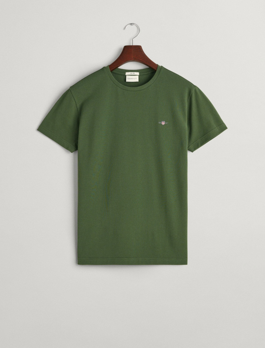 GANT Erkek Yeşil Slim Fit Bisiklet Yaka T-Shirt GANT Erkek Yeşil Slim Fit Bisiklet Yaka T-Shirt