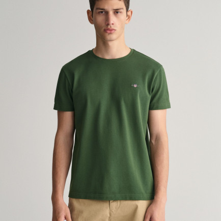 GANT Erkek Yeşil Slim Fit Bisiklet Yaka T-Shirt GANT Erkek Yeşil Slim Fit Bisiklet Yaka T-Shirt