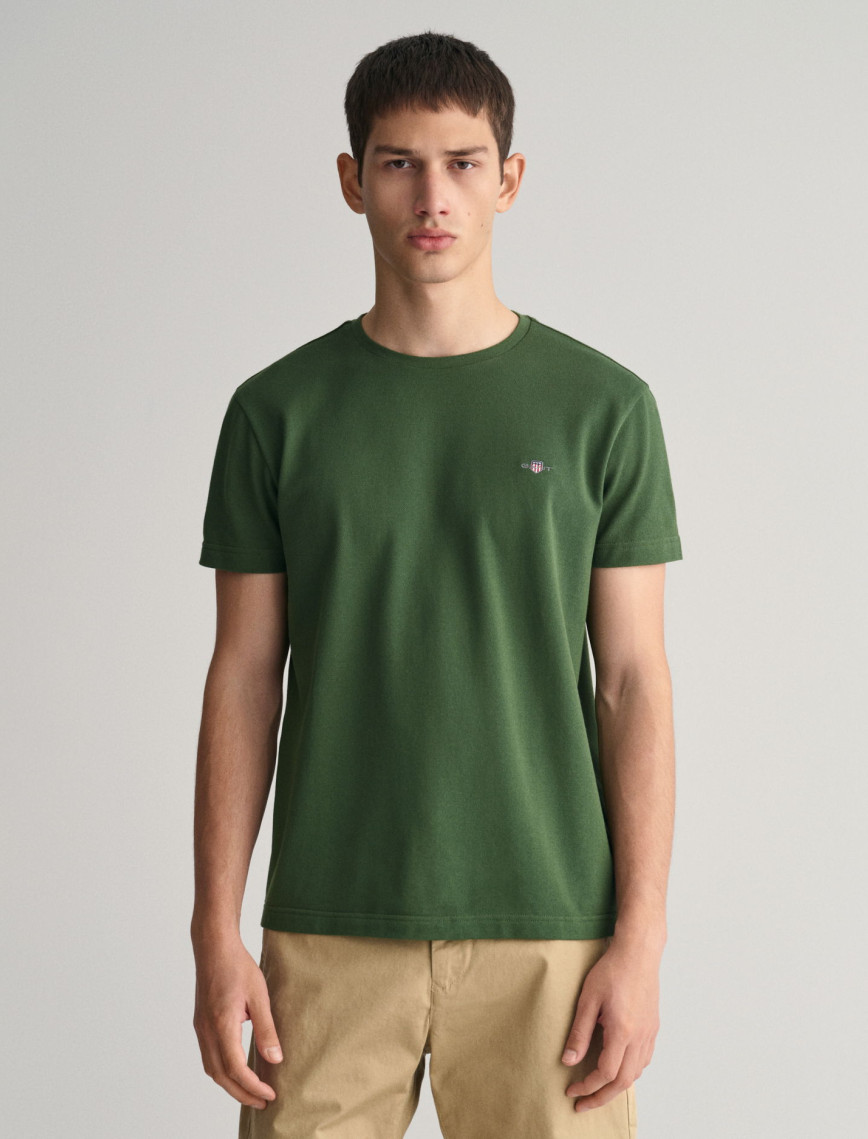 GANT Erkek Bej Slim Fit Bisiklet Yaka T-Shirt GANT Erkek Bej Slim Fit Bisiklet Yaka T-Shirt