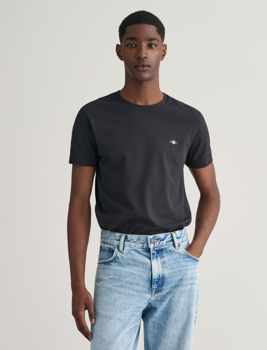 GANT Erkek Bej Slim Fit Bisiklet Yaka T-Shirt GANT Erkek Bej Slim Fit Bisiklet Yaka T-Shirt