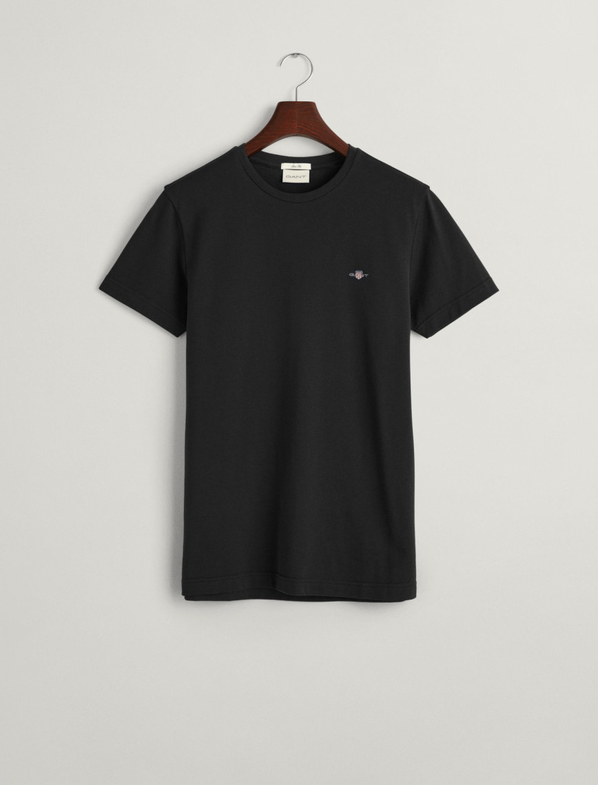 GANT Erkek Siyah Slim Fit Bisiklet Yaka T-Shirt GANT Erkek Siyah Slim Fit Bisiklet Yaka T-Shirt
