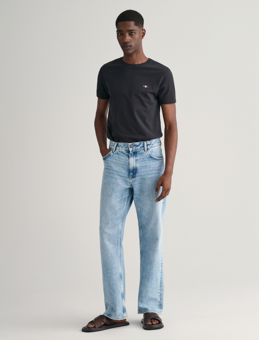 GANT Erkek Siyah Slim Fit Bisiklet Yaka T-Shirt GANT Erkek Siyah Slim Fit Bisiklet Yaka T-Shirt