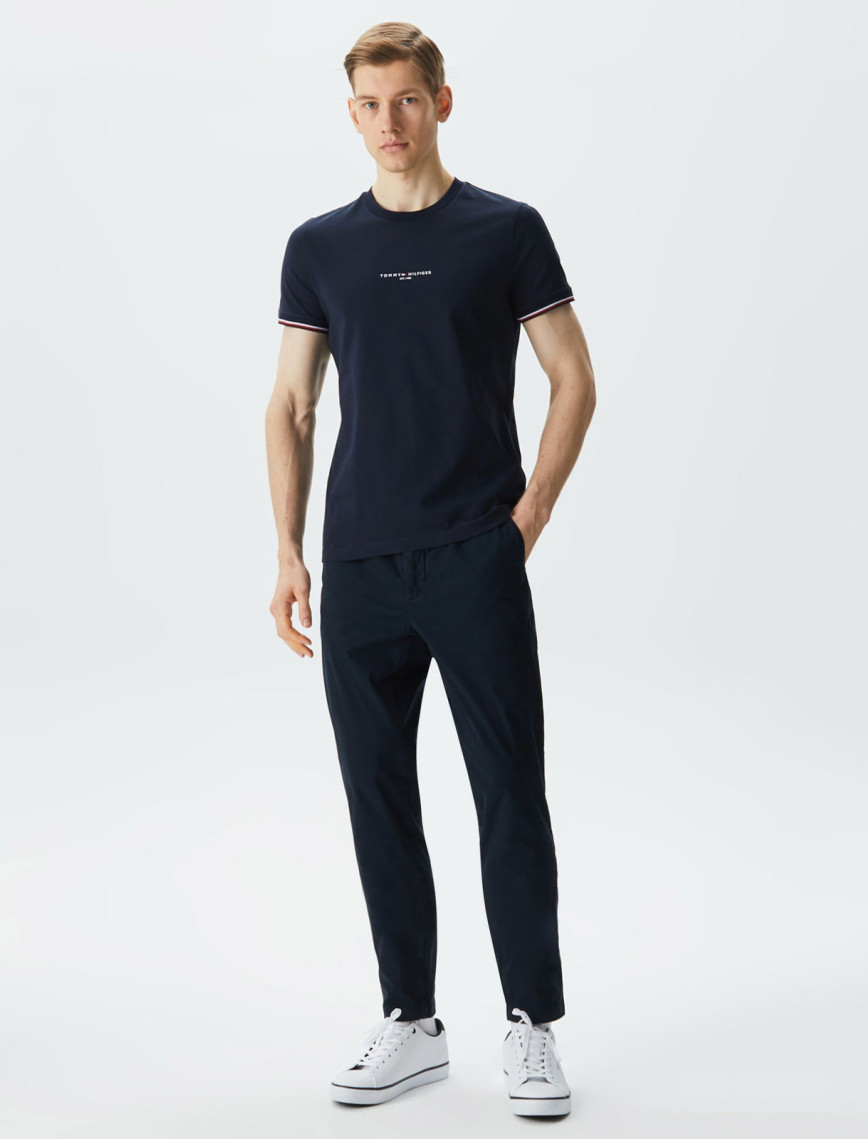 Tommy Hilfiger Logo Tipped Erkek Lacivert T-Shirt Tommy Hilfiger Logo Tipped Erkek Lacivert T-Shirt