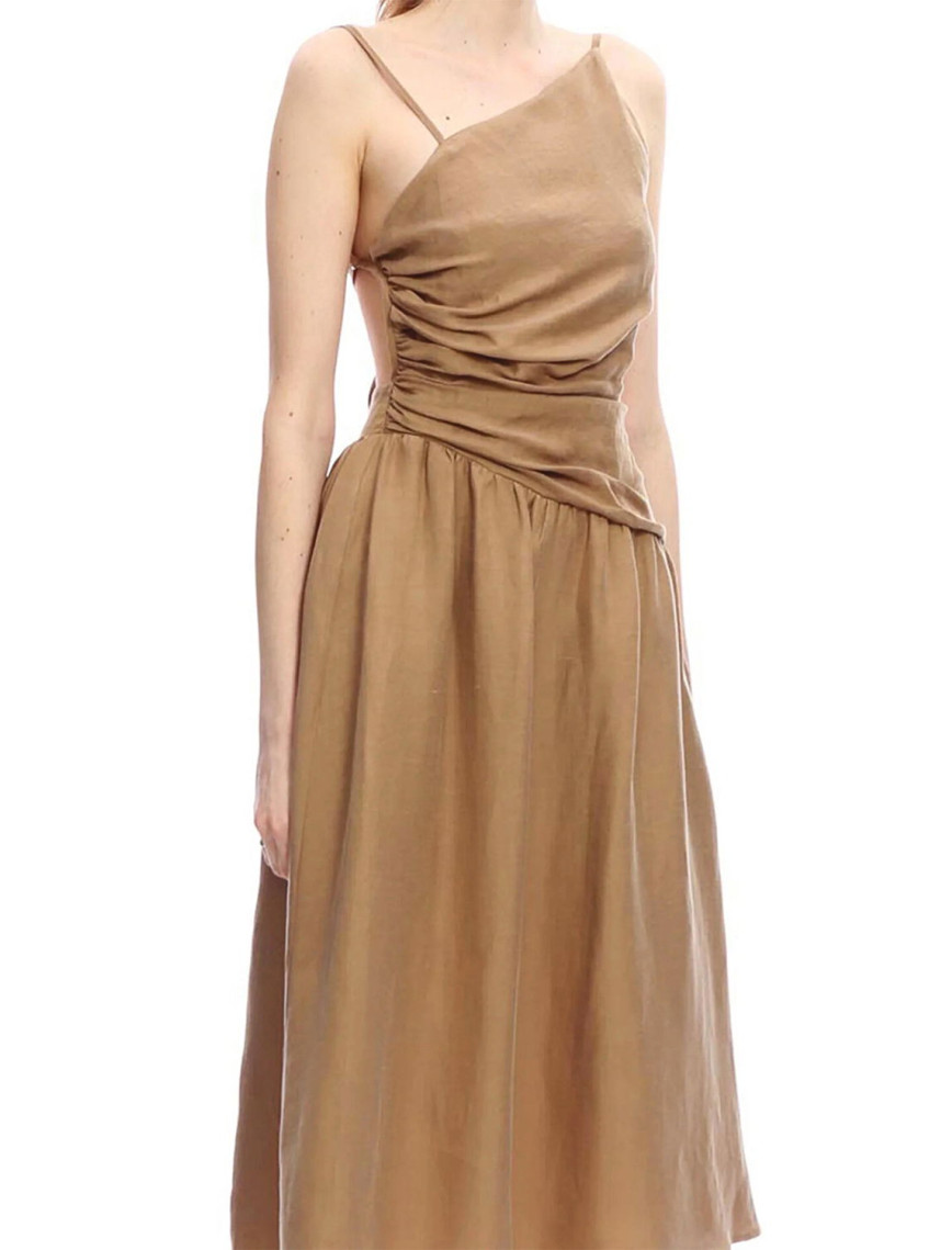 Marais Studio Ella Vegan Keten Elbise Bej Rengi Marais Studio Ella Vegan Keten Elbise Bej Rengi