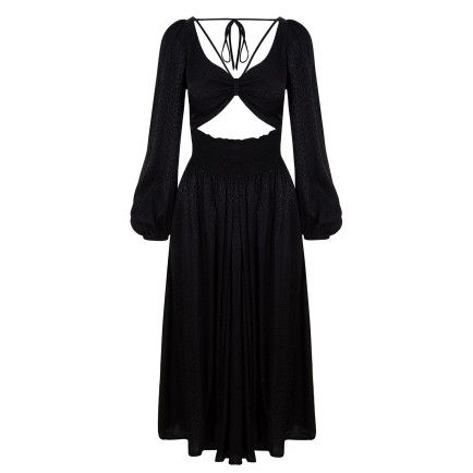 Marais Studio Kadın Nebula Siyah Viskon Cutoutlu Elbise