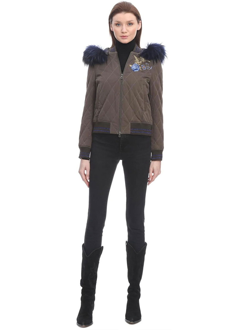 Marais Studio Kadin Miss Fancy Blue Kürklü Ceket Marais Studio Kadin Miss Fancy Blue Kürklü Ceket