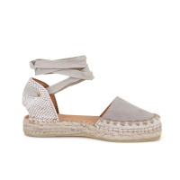 Kadın Vizon Deri Espadril Sandalet Kadın Vizon Deri Espadril Sandalet