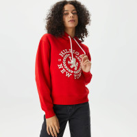 Tommy Hilfiger Reg Crest Hoodie Kadın Kırmızı Sweatshirt