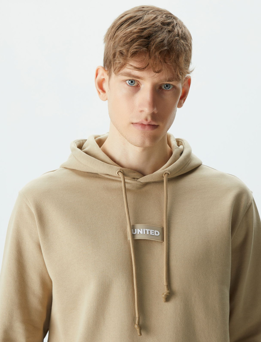 United 4 Classic Erkek Krem Hoodie United 4 Classic Erkek Krem Hoodie