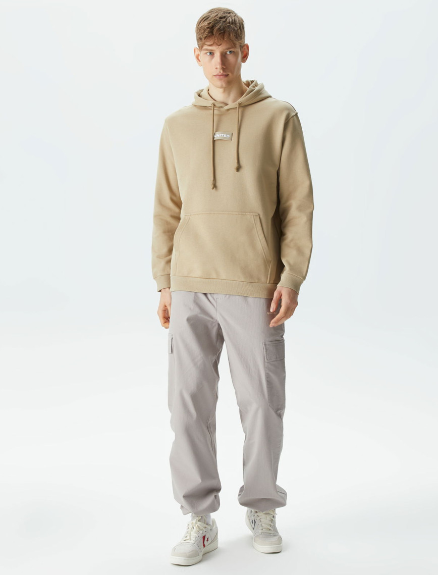 United 4 Classic Erkek Krem Hoodie United 4 Classic Erkek Krem Hoodie