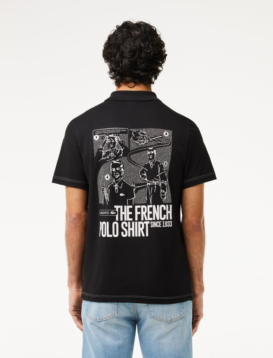 Lacoste Erkek Regular Fit Baskılı Siyah Polo Lacoste Erkek Regular Fit Baskılı Siyah Polo
