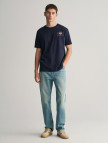 GANT Erkek Lacivert Regular Fit Bisiklet Yaka Logolu T-shirt