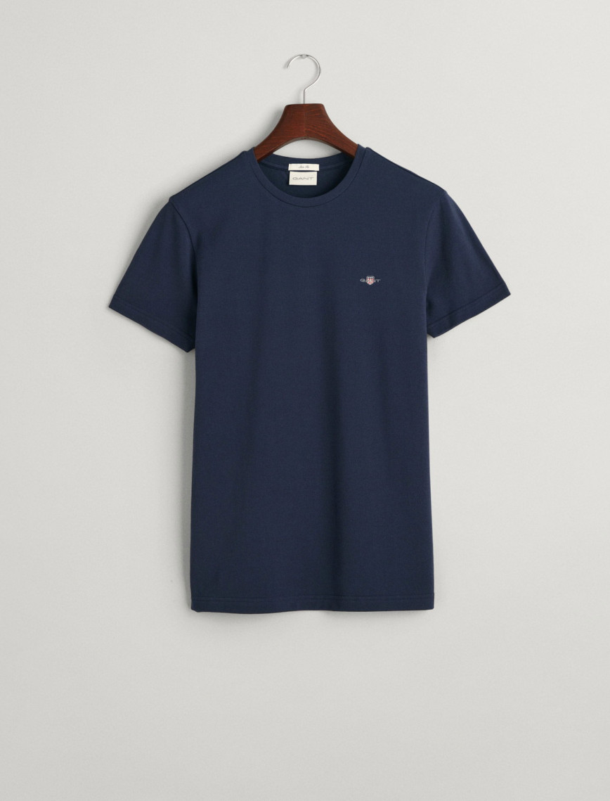 GANT Erkek Lacivert Slim Fit Bisiklet Yaka T-Shirt GANT Erkek Lacivert Slim Fit Bisiklet Yaka T-Shirt
