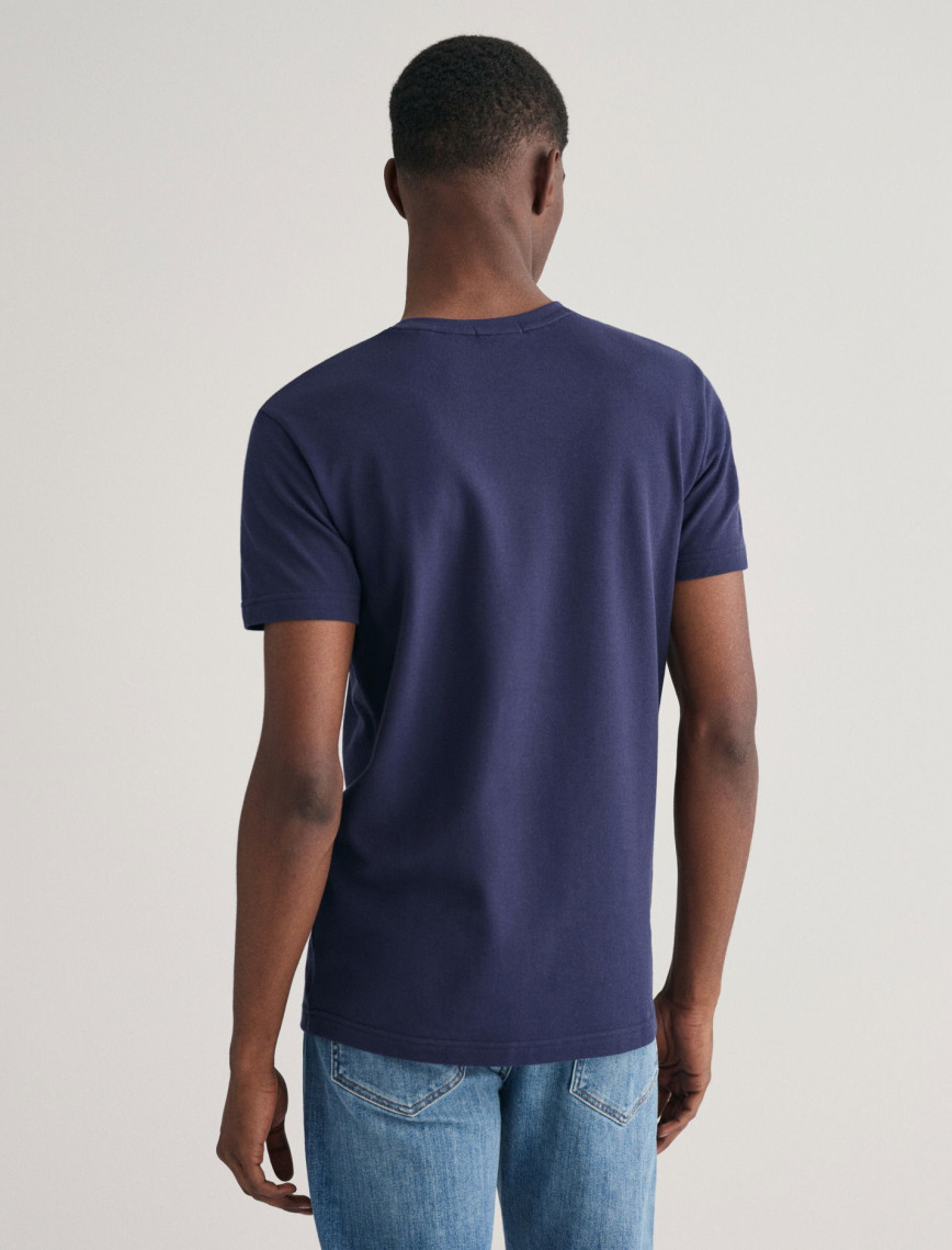 GANT Erkek Lacivert Slim Fit Bisiklet Yaka T-Shirt GANT Erkek Lacivert Slim Fit Bisiklet Yaka T-Shirt
