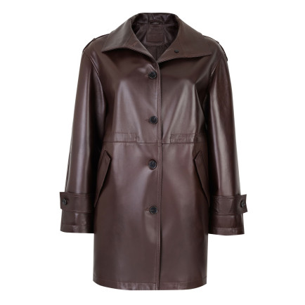 Carlynda Kahve Kadın Deri Pardösü Carlynda Kahve Kadın Deri Pardösü