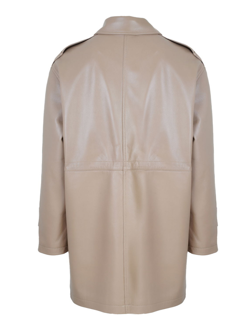 Carlynda Bej Kadın Deri Oversize Pardösü Carlynda Bej Kadın Deri Oversize Pardösü
