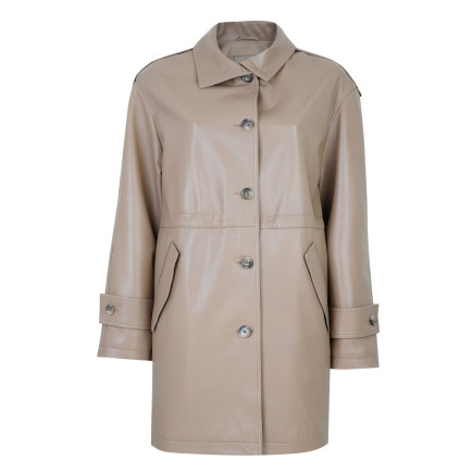 Carlynda Bej Kadın Deri Oversize Pardösü Carlynda Bej Kadın Deri Oversize Pardösü