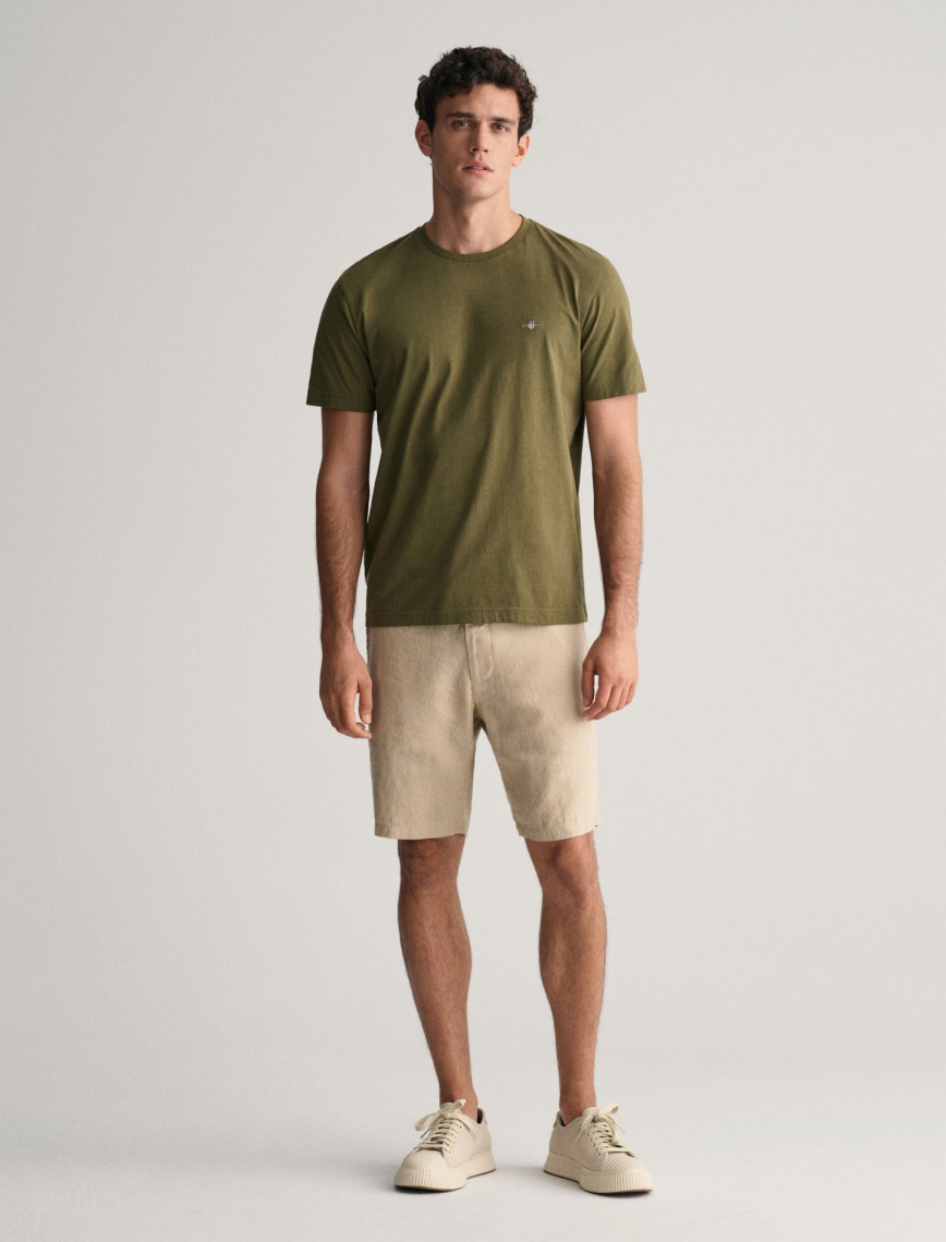 GANT Erkek Yeşil Regular Fit Bisiklet Yaka T-Shirt