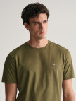 GANT Erkek Yeşil Regular Fit Bisiklet Yaka T-Shirt