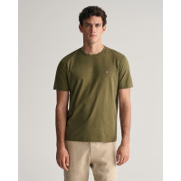 GANT Erkek Yeşil Regular Fit Bisiklet Yaka T-Shirt